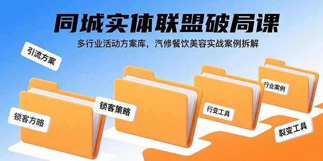 （15833期）同城实体联盟破局课，多行业活动方案库，汽修餐饮美容实战案例拆解-3YVIP资源库
