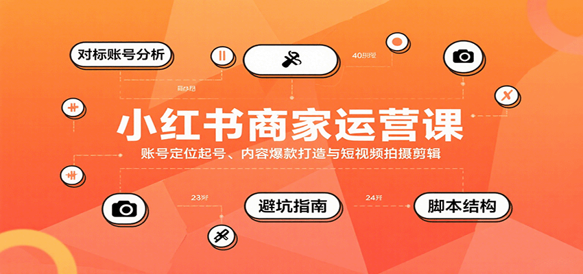 小红书商家运营课，账号定位起号、内容爆款打造与短视频拍摄剪辑-3YVIP资源库
