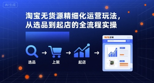 淘宝无货源精细化运营玩法，从选品到起店的全流程实操-3YVIP资源库
