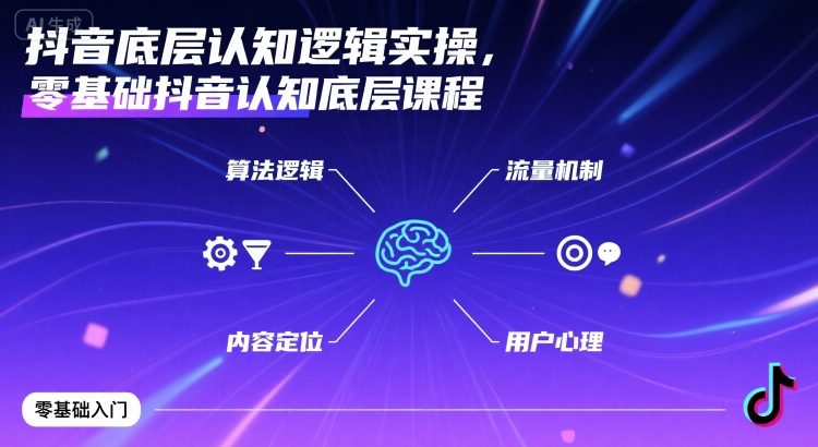 抖音底层认知逻辑实操，零基础抖音认知底层课程-3YVIP资源库