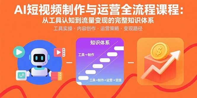 （15863期）AI短视频制作与运营全流程课程：从工具认知到流量变现的完整知识体系-3YVIP资源库