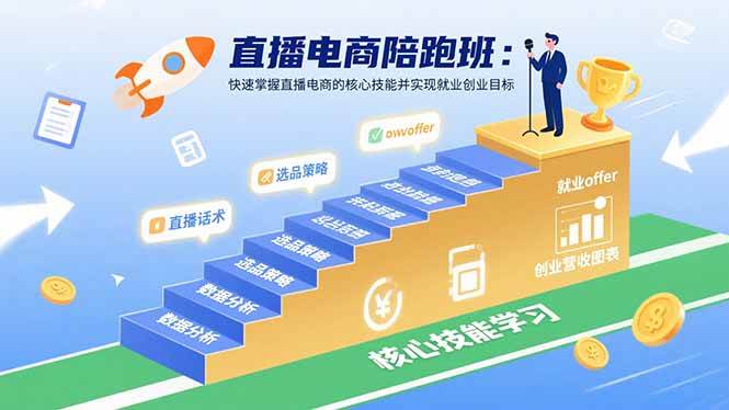 （15900期）直播电商陪跑班：快速掌握直播电商的核心技能并实现就业/创业目标-3YVIP资源库