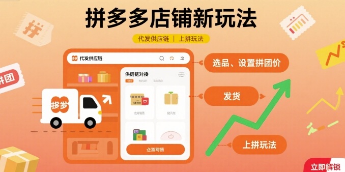 拼多多店铺新玩法，代发供应链上拼玩法-3YVIP资源库