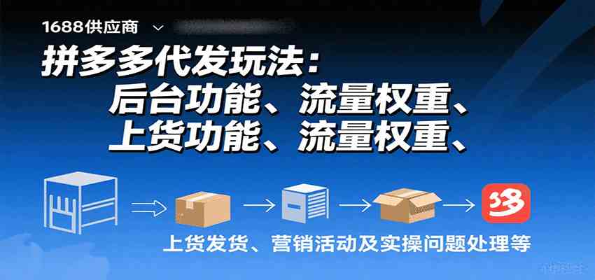 拼多多代发玩法：后台功能、流量权重、上货发货、营销活动及实操问题处理等-3YVIP资源库