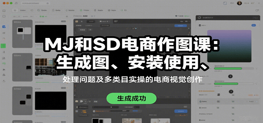 MJ和SD电商作图课：生成图、安装使用、处理问题及多类目实操的电商视觉创作-3YVIP资源库