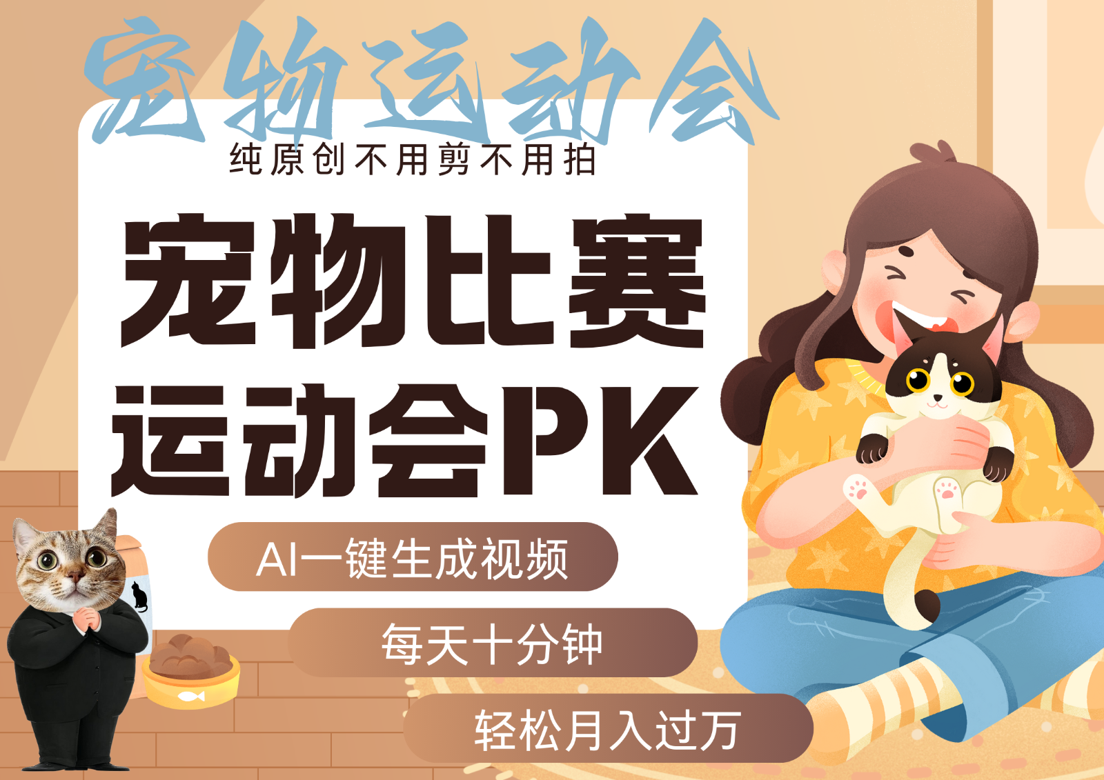 AI萌宠运动员跳水 射击  篮球  足球比赛   每天十分钟 附详细提示词文案库  代替做…-3YVIP资源库