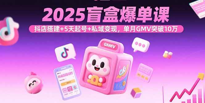 （15922期）2025盲盒爆单课，抖店搭建+5天起号+私域变现，单月GMV突破10万-3YVIP资源库