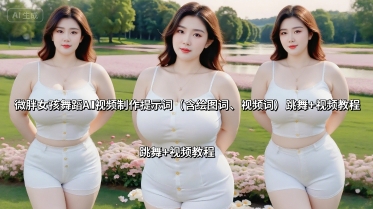 微胖女孩舞蹈AI视频制作提示词（含绘图词、视频词） 跳舞+视频教程-3YVIP资源库