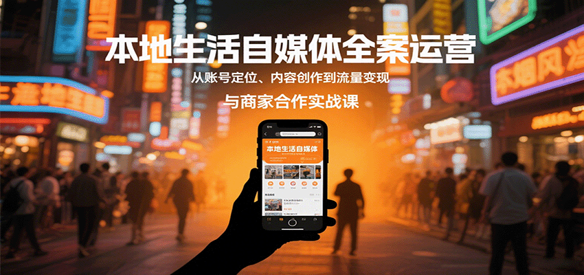 本地生活自媒体全案运营，从账号定位、内容创作到流量变现与商家合作实战课-3YVIP资源库