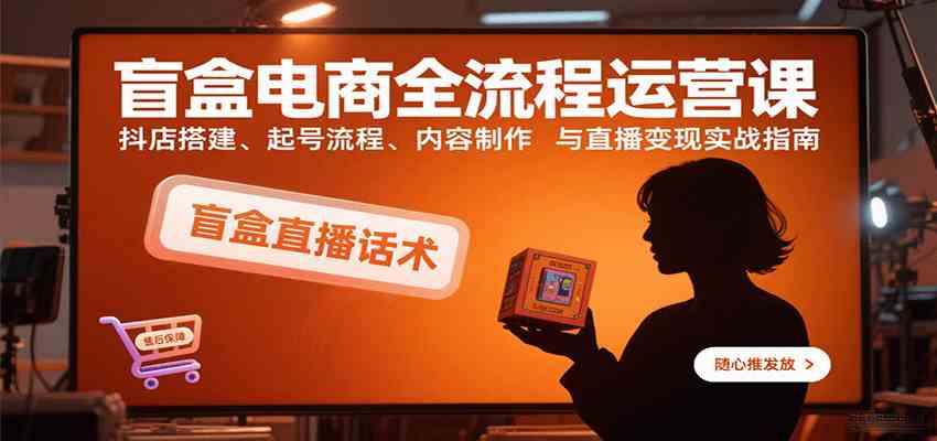 盲盒电商全流程运营课：抖店搭建、起号流程、内容制作与直播变现实战指南-3YVIP资源库