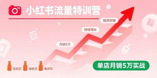 （15936期）小红书流量特训营：突破流量瓶颈，实现店铺持续增长，单店月销5万实战-3YVIP资源库