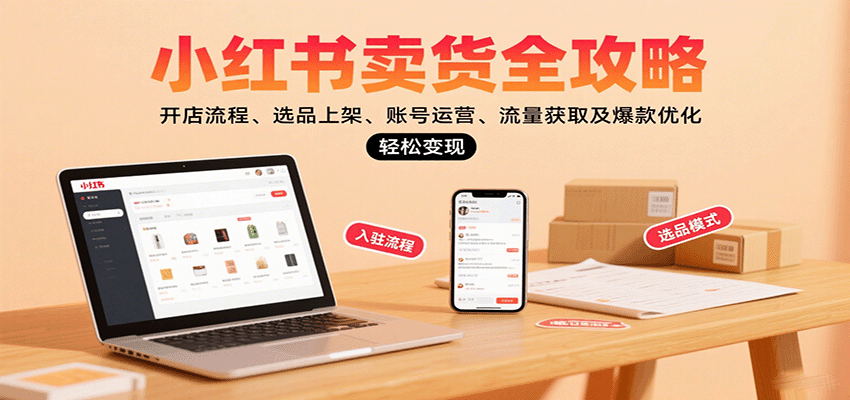 小红书卖货全攻略：开店流程、选品上架、账号运营、流量获取及爆款优化，轻松变现-3YVIP资源库