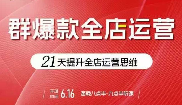 贾真电商群爆款全店运营，21天提升全店运营思维，起店、全店运营爆款不断-3YVIP资源库