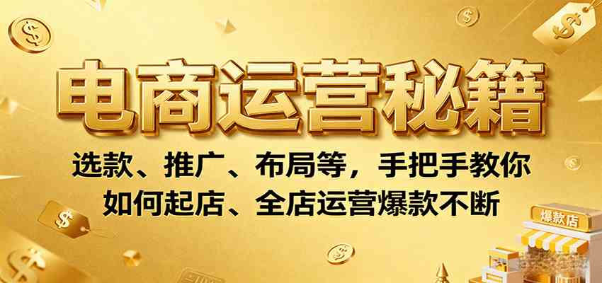 电商运营秘籍：选款、推广、布局等，手把手教你如何起店、全店运营爆款不断-3YVIP资源库