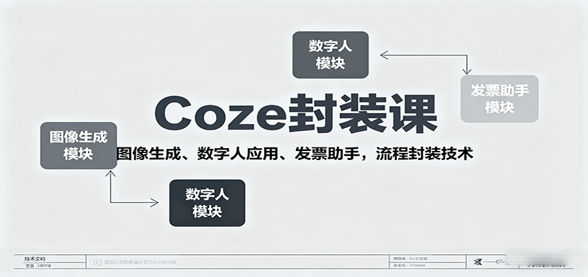 Coze封装课，图像生成、数字人应用、发票助手，流程封装技术-3YVIP资源库