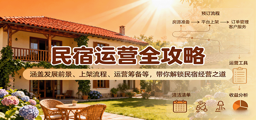 民宿运营全攻略：涵盖发展前景、上架流程、运营筹备等，带你解锁民宿经营之道-3YVIP资源库