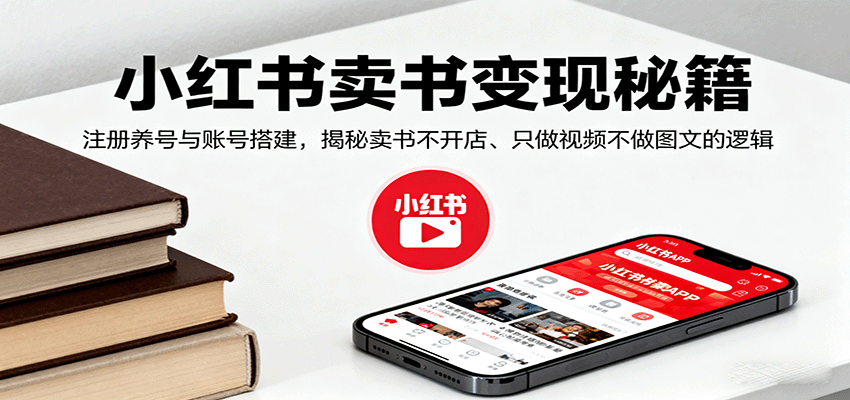 小红书卖书变现秘籍，注册养号与账号搭建，揭秘卖书不开店、只做视频不做图文的逻辑-3YVIP资源库