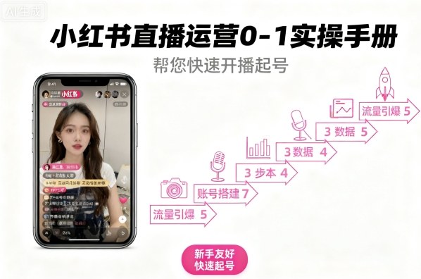 小红书直播运营0-1实操手册，帮您快速开播起号-3YVIP资源库