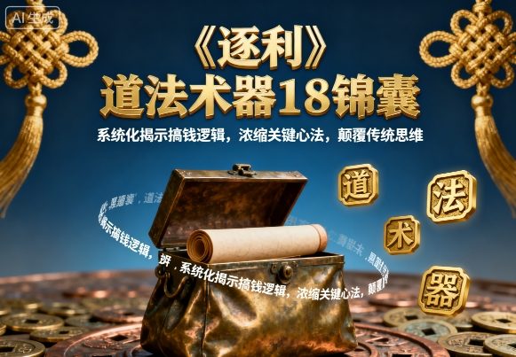 《逐利》道法术器18锦囊，系统化揭示搞钱逻辑，浓缩关键心法，颠覆传统思维-3YVIP资源库