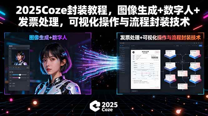 （15980期）2025Coze封装教程，图像生成+数字人+发票处理，可视化操作与流程封装技术-3YVIP资源库