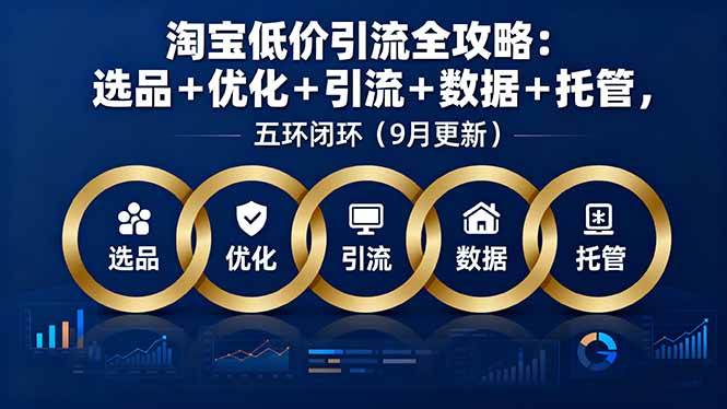 （16009期）淘宝低价引流全攻略：选品＋优化＋引流＋数据＋托管，五环闭环（9月更新）-3YVIP资源库