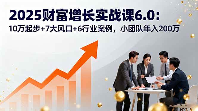（16004期）2025财富增长实战课6.0：10万起步+7大风口+6行业案例，小团队年入200万-3YVIP资源库