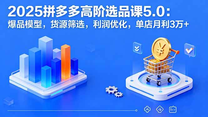 （16019期）2025拼多多高阶选品课5.0：爆品模型，货源筛选，利润优化，单店月利3万+-3YVIP资源库