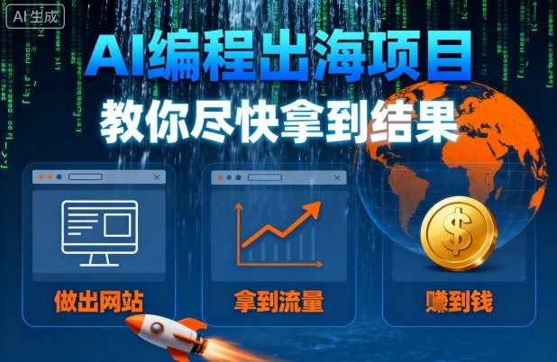AI编程出海项目，教你尽快拿到结果-做出网站、拿到流量、賺到钱-3YVIP资源库