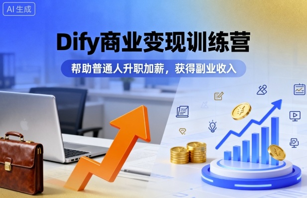 Dify商业变现训练营，帮助普通人升职加薪，获得副业收入-3YVIP资源库