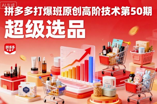 拼多多打爆班原创高阶技术第50期，超级选品-3YVIP资源库