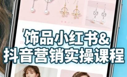 抖音+小红书饰品卖货：货源、开店、内容全教会，让新手快速掌握饰品线上营销全流程，轻松开启变现路-3YVIP资源库