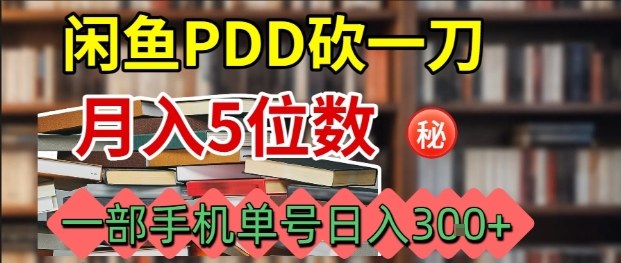 闲鱼PDD砍一刀，一部手机就可以操作，单号日入3张-3YVIP资源库
