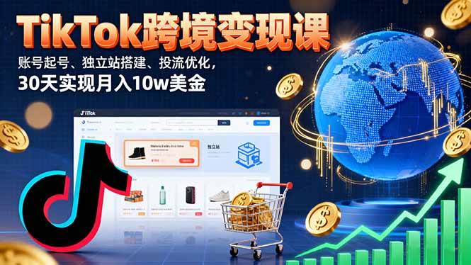 （16034期）TikTok跨境变现课：账号起号、独立站搭建、投流优化，30天实现月入10w美金-3YVIP资源库