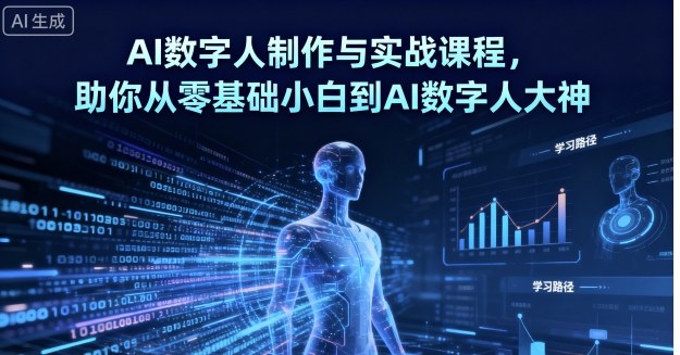 AI数字人制作与实战课程，助你从零基础小白到AI数字人大神-3YVIP资源库