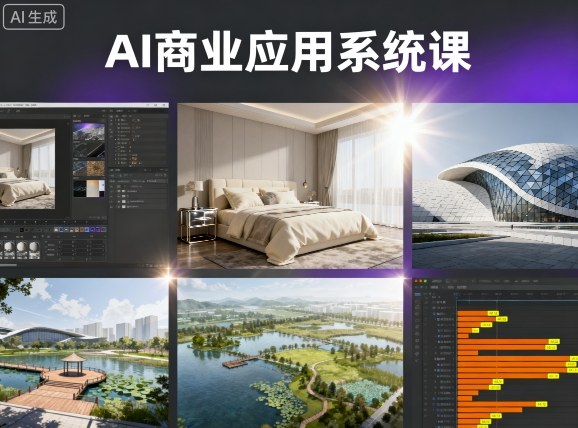 AI商业应用系统课，室内-软装-建筑-景观，智能设计+效果图+动画画实战-3YVIP资源库