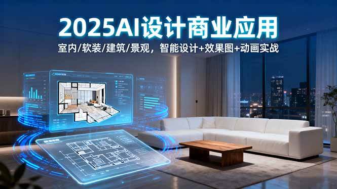 （16052期）2025AI设计商业应用：室内/软装/建筑/景观，智能设计+效果图+动画实战-3YVIP资源库