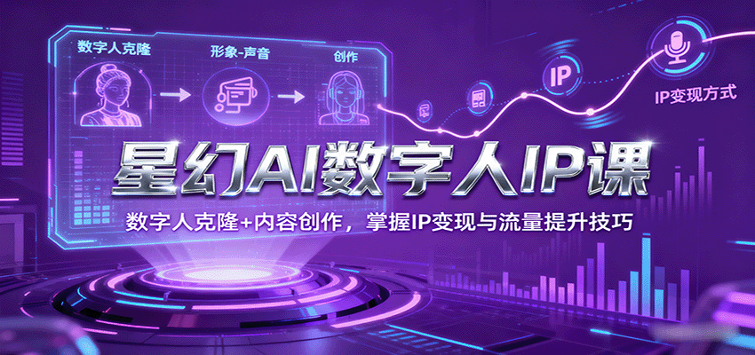 星幻AI数字人IP课，数字人克隆+内容创作，掌握IP变现与流量提升技巧-3YVIP资源库