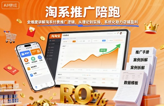 淘系推广陪跑，全维度讲解淘系付费推广逻辑，从理论到实操，系统化助力店铺盈利-3YVIP资源库