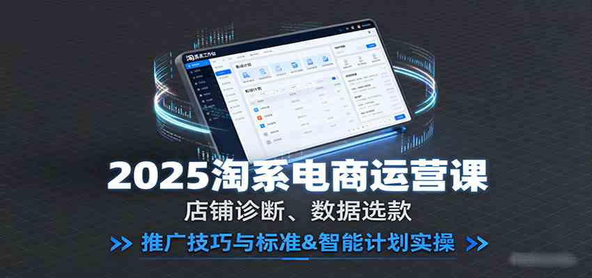 2025淘系电商运营课：店铺诊断、数据选款，推广技巧与标准&智能计划实操-3YVIP资源库