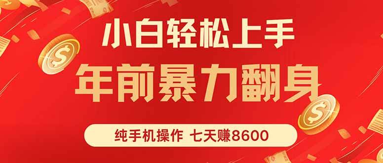 （16080期）七天狂赚8600，小白纯手机操作，日入1000+-3YVIP资源库