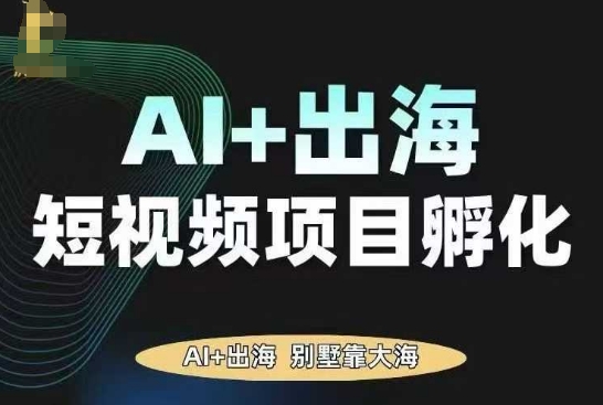 AI·TikTok AI+出海短视频项目孵化，陪你从0-1借助AI实现出海变现-3YVIP资源库