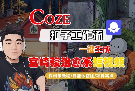 Coze扣子智能体工作流一键生成“宫崎骏治愈系“短视频，全流程保姆级教学-3YVIP资源库