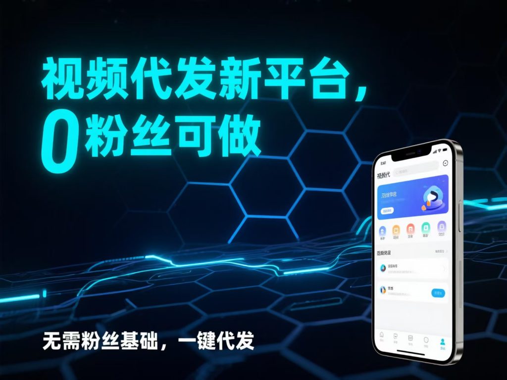 视频代发新平台，2-6元一条（0粉丝可做）-3YVIP资源库