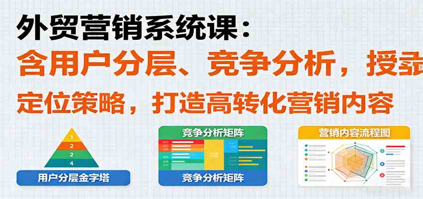 外贸营销系统课：含用户分层、竞争分析，授卖品、定位策略，打造高转化营销内容-3YVIP资源库