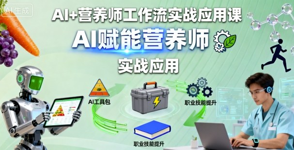 AI+营养师工作流实战应用课，AI赋能营养师-3YVIP资源库