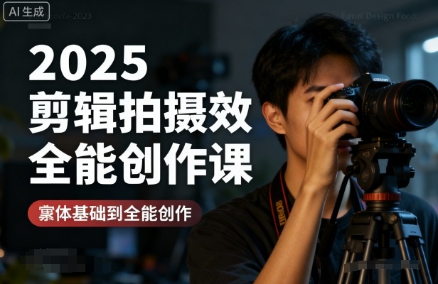 2025剪辑拍摄特效全能创作课，零基础到全能创作-3YVIP资源库