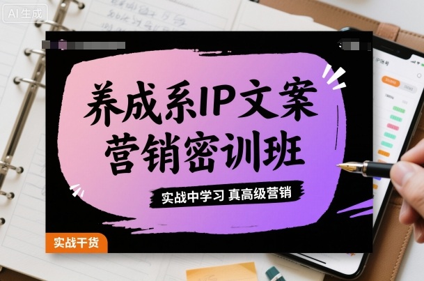 养成系IP文案营销密训班，实战中学习真高级营销-3YVIP资源库