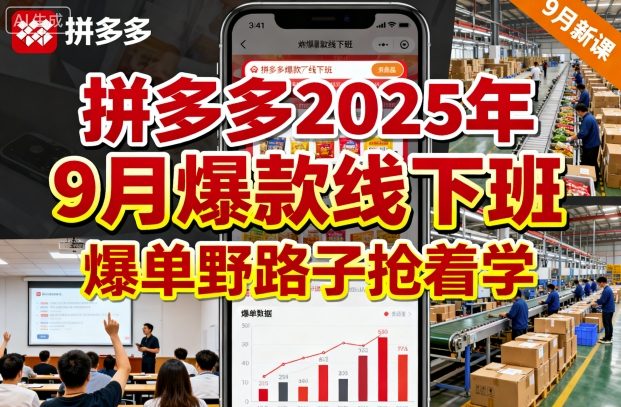 拼多多2025年9月爆款线下班，爆单野路子抢着学-3YVIP资源库
