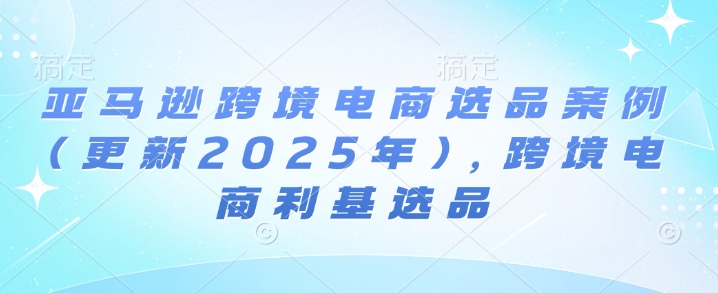 亚马逊跨境电商选品案例(更新2025年10月)，跨境电商利基选品-3YVIP资源库