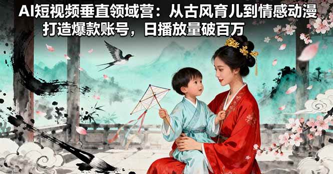 （16195期）AI短视频垂直领域营：从古风育儿到情感动漫，打造爆款账号,日播放量破百万-3YVIP资源库
